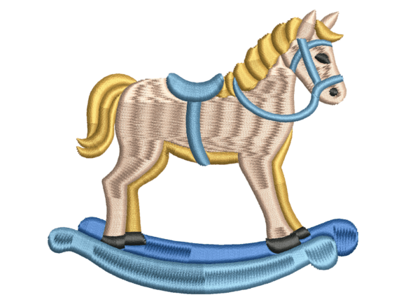 Download Cute Rocking Horse Blue Design - Rocking horse Collection