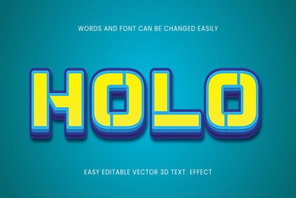 Download Vector Holo 3d Editable Text Design - Premium Bundle