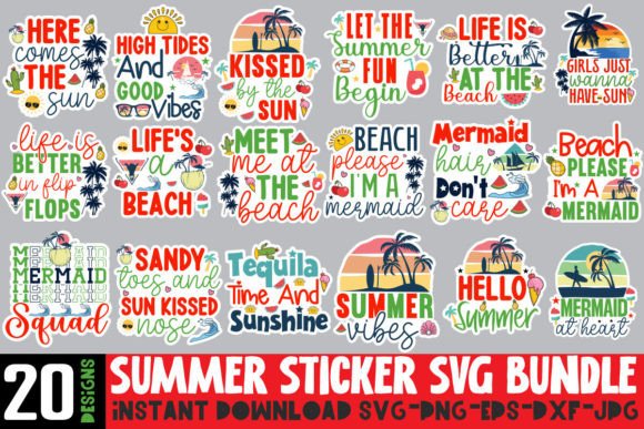 Download Summer Sticker SVG Bundle, Summer SVG - Summer sticker svg bundle Collection