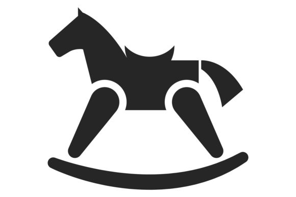 Download Rocking Horse Icon. Kid Riding Toy Black - Rocking horse Collection