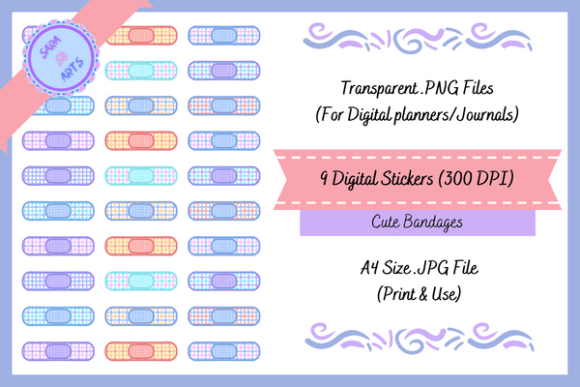 Download Cute Bandage Printable Digital Stickers - Digital stickers Collection