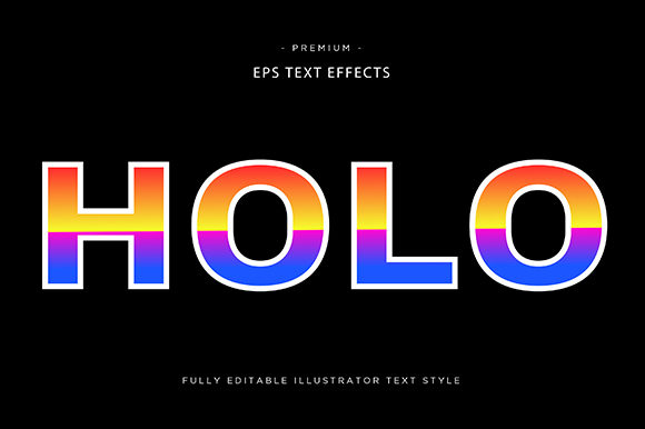 Download Holo 3d Text Effect Vector - Premium Resources